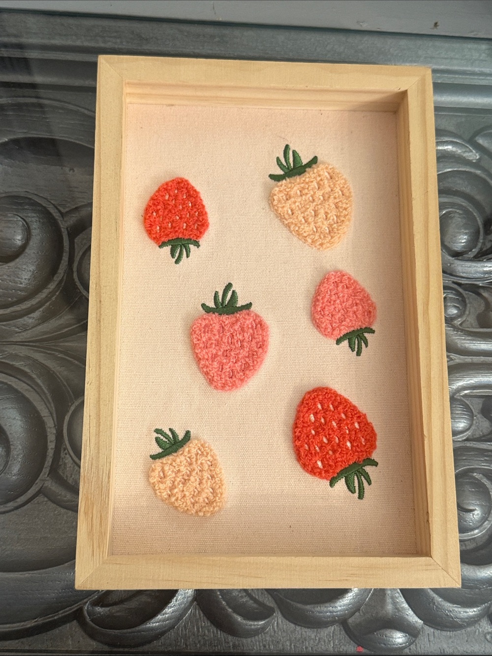 Fuzzy Strawberry Art 9” x 6” Peach Pink Target